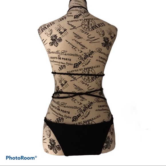 SHEIN Sexy One Piece Neck Halter Mini Bikini/String Lingerie / Small /  Black - Picture 2 of 3